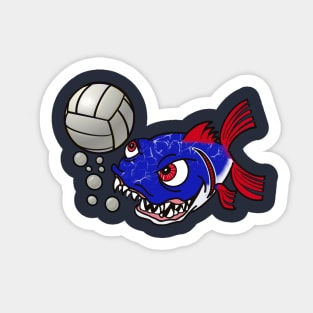 Piranha Volleyball White Sticker